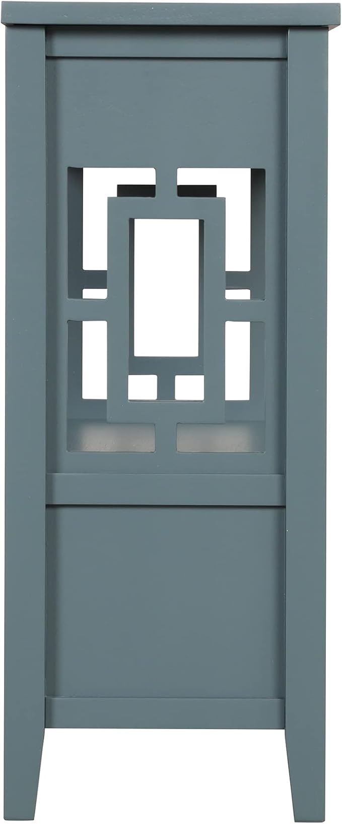 36 Inch Country Farmhouse Console Table with 4 Drawers and 1 Storage Shelf Pine Wood Material for Entryway Entrance Living Room Bedroom Hallway Kitchen (Blue)