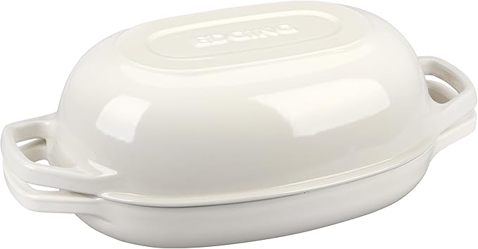 Enameled Cast Iron Dutch Oven Pot with Lid, Oval Dutch Oven for Bread Baking, Bread Oven for Homemade Sourdough Bread Baking, 5qt, White