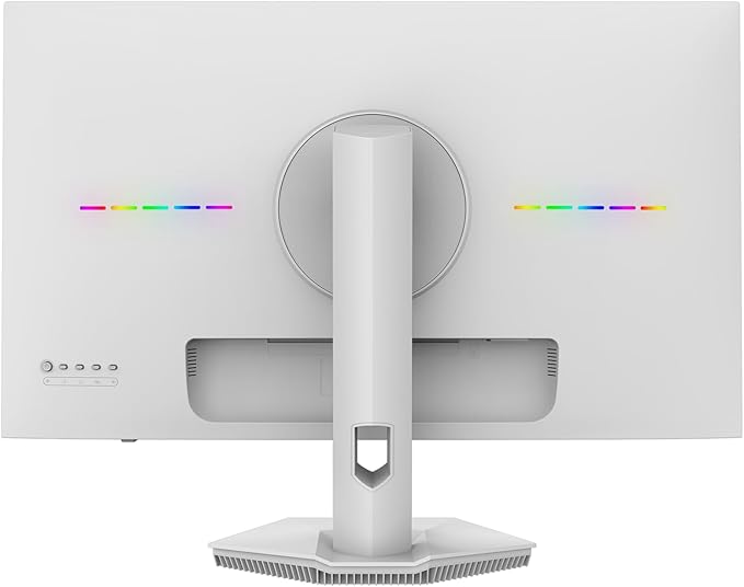 CRUA 27" 4K White Monitor, UHD(3840x2160P) IPS Panel, 60Hz Computer Monitor, Supports AMD Freesync, USB Type-C, 120% sRGB, Built-in Speakers, Wall Mountable, for Work, Streaming, and Home Office