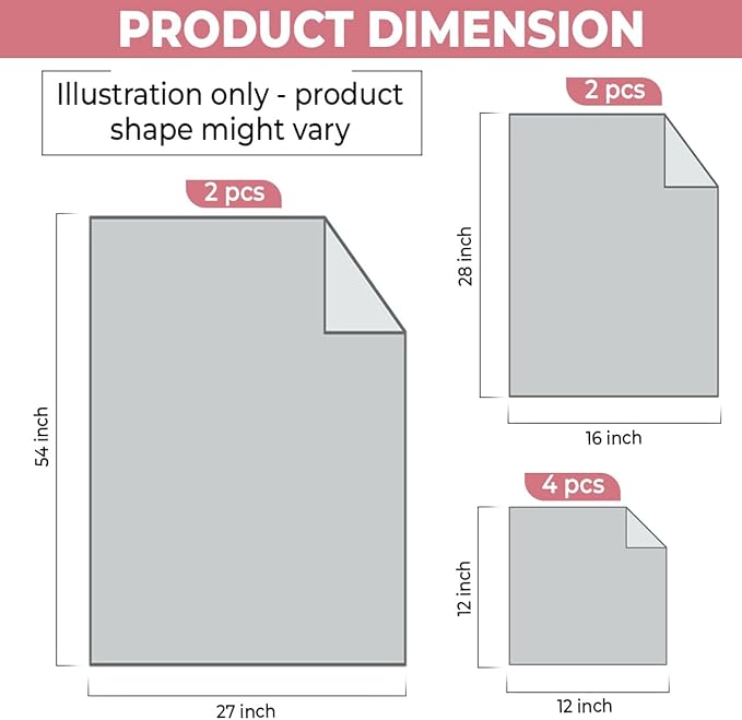 Pack of 8 Towels Set, 2 Large Bath Towels, 2 Hand Towels, 4 Wash Cloths, 100% Cotton, Lighter Weight, Quicker to Dry, Super Absorbent, Perfect for Bathroom (Pink)