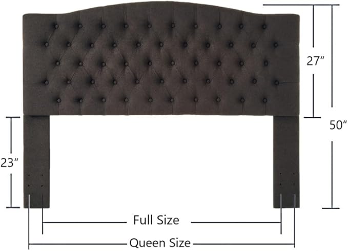 24KF Boucle Upholstered Tufted Button Queen Headboard and Comfortable Fashional Padded Queen/Full Size headboard,6025-Q-Boucle-Dark Gray