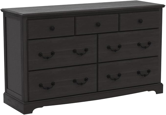 T4TREAM 7 Drawers Dresser Chests for Bedroom, Wood Vintage Chests of Drawers, Rustic Dressers Chset Organizer for Bedroom, Living Room, Hallway, Espresso