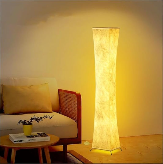 BLUEYE Floor Lamp,1800Lumens,RGBW 2700K-6500K,Remote Control,2 X 80W Equivalent,E26 Base,Color Changing Standing Lamp for Living Room Bedroom,Duppon Paper,60in