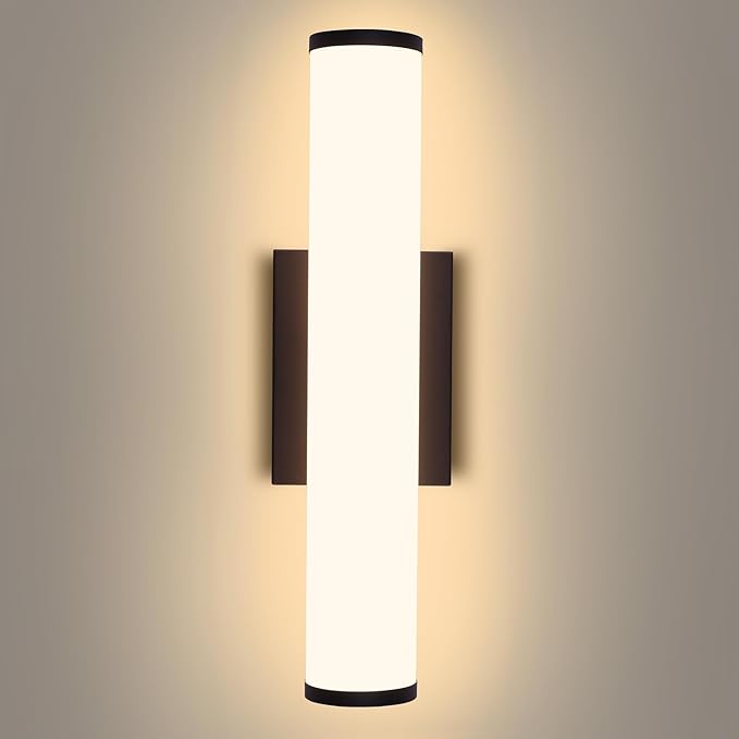 Kalium 16in Modern Wall Sconces, Dimmable Bathroom Vanity Lights, 3000K Warm White LED Indoor Sconces Lighting for Bathroom, Stairs, Living Room, Bedroom. Hardwired.