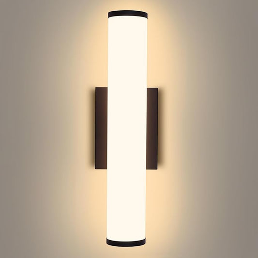 Kalium 16in Modern Wall Sconces, Dimmable Bathroom Vanity Lights, 3000K Warm White LED Indoor Sconces Lighting for Bathroom, Stairs, Living Room, Bedroom. Hardwired.