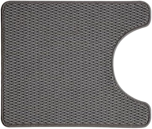 Toilet Rug, Thin Toilet Rugs U Shaped Washable Non Slip Absorbent Quick Dry Low Pile Toilet Mat, Dark Grey 20"x24" U Shape