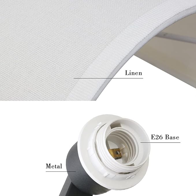 Yosoan White Fabric Cloth Boho Wall Sconce Hallway Fixture Light, 1-Light Vanity Indoor Hardwired Modern Wall Mount Retro Vintage Interior Sconce with Half Moon Shade Lamp for Stairwell Bedroom