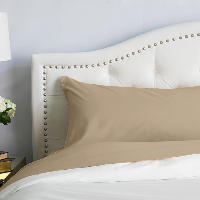 PeachSkinSheets Night Sweats: The Original 1500tc Soft Standard Pillowcase Set Light Mocha