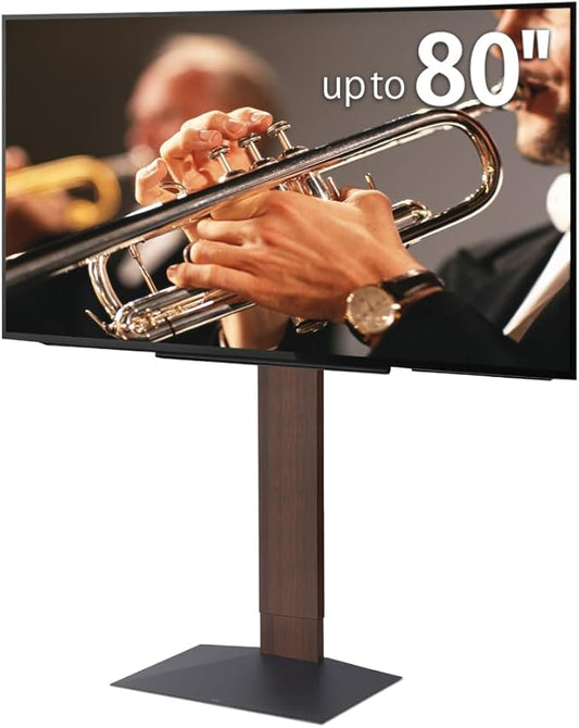 WALL V3 High Type | Sleek 32-80 Inch Universal Ultra Thin TV Stand | Walnut | for Living Room and Bedroom, Space Saving, Adjustable Mount, No Drill, Japan-Engineered Design
