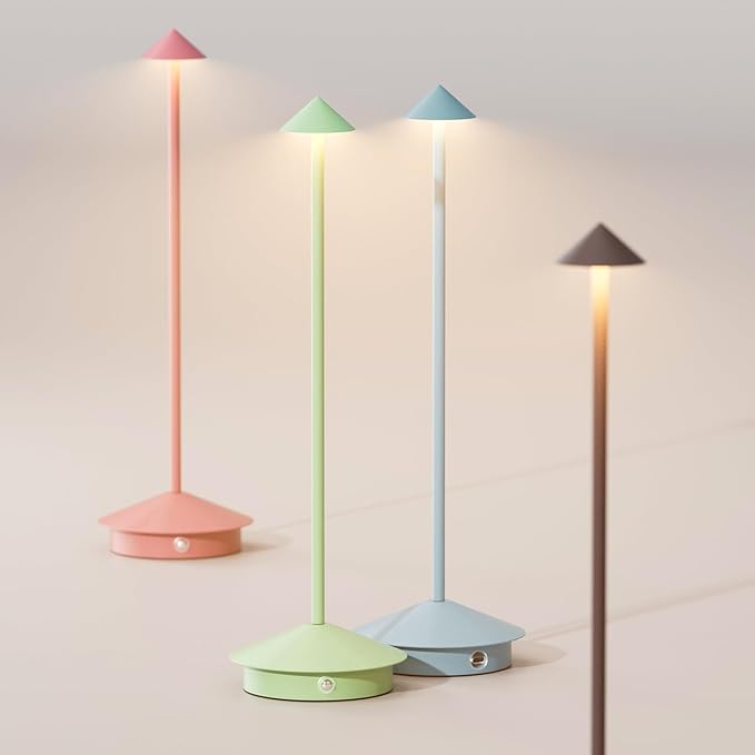 2-Pack 6000mAh Rechargeable Led Table Lamp Cordless,3000K-6000K Stepless Dimming Touch Lamps with Memory Function,IP54 Waterproof Aluminum Table Light for Outdoor/Bars/Restaurant/Patio(Bronze)