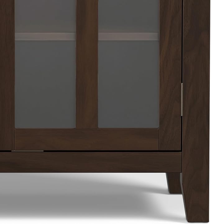 SIMPLIHOME Artisan SOLID WOOD 53 inch Wide Transitional TV Media Stand in Tobacco Brown For TVs up to 60 inches for the Living Room and Entertainment Center