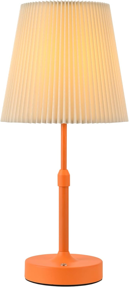 Cordless Table Lamp, 2700K Stepless Dimmable Wireless Touch Lamp with 2 Bulbs, 5200mAh Rechargeable Battery Operated Lamps for Living Room, Kitchen, Bedside, Dining Room, Bar(Orange)