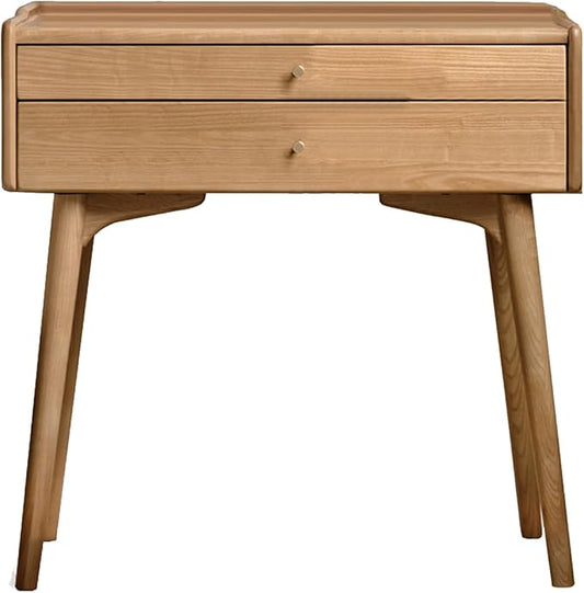 Small Vanity Desk with Mirror, Solid Wood Dressing Table with Drawer Divider, Study Desk and Vanity Table for Bedroom, 24" D x 18" W x 32" H