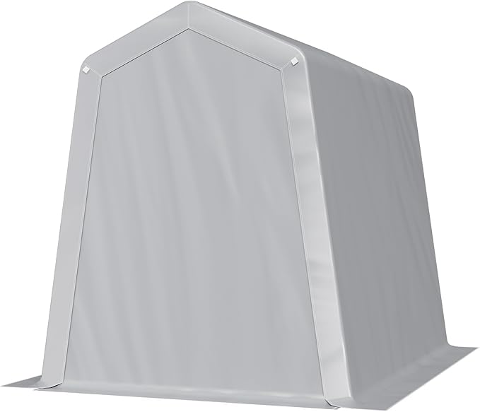 VEVOR 6x8x7 FT Portable Outdoor Storage Shed, Heavy-Duty Waterproof Shelter with Roll-Up Zipper Door & Vents, UV-Resistant Carport for Motorcycle, Bike, Lawn Mower, Tools �Gray