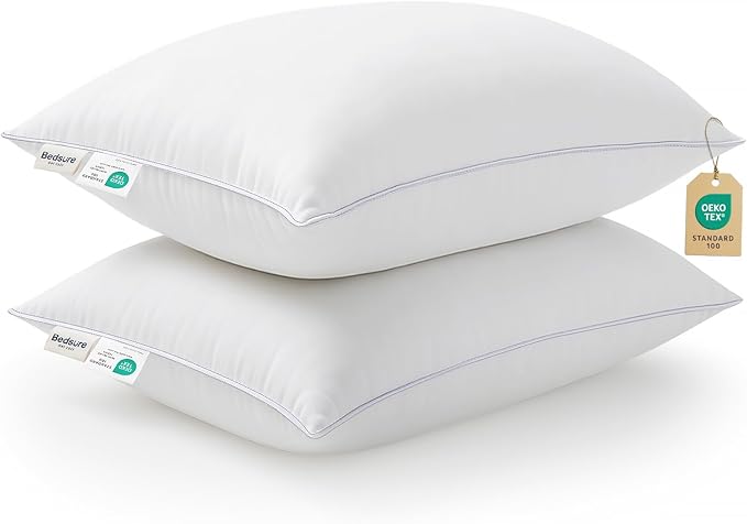 Bedsure Pillows Queen Size Set of 2, Prewashed Ultra-Soft Bed Pillows, Hotel Luxury Down Alternative Filling, Breathable & Fluffy for Back, Side, Stomach Sleepers