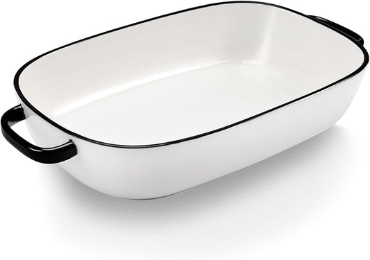 4.5 Quart Ceramic Baking Dish,Serving Bakeware for Casserole,Lasagna,Gratin,Broiling,Roasting,and Baking.Large Deep 14x10x3.11 inches Pan,Safe for Oven Microwave Refrigerator Disinfection Cabinet and