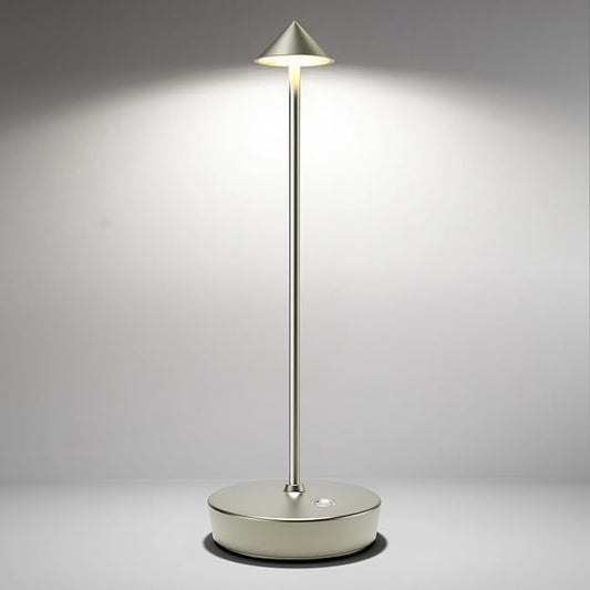 Cordless Table Lamps Rechargeable, 6000mAh Battery Operated LED Desk Lamp Outdoor Waterproof Portable Touch Dimmable Table Night Light for Patio Restaurant Dining Home Silver