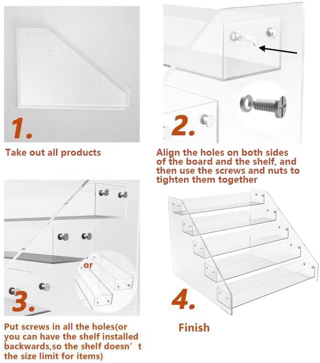 PMMASTO Tiered Spice Rack, Seasoning Organizer, Clear Acrylic Vertical Shelves Can Organizer for Countertop, Cabinet, Pantry, Kitchen Organization and Storage - 5 Tier