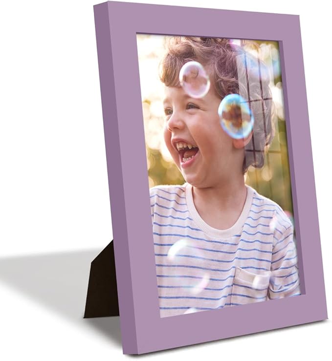 Renditions Gallery 6x8 inch Picture Frame High-end Modern Style, Made of Solid Wood and High Definition Glass Ready for Wall and Tabletop Photo Display, Violet Frame