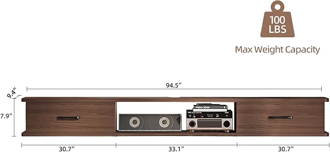 Floating TV Stand with 2 Doors,78'' Wall-Mounted TV Console,Floating TV Cabinet,Floating Console Shelf,Wall Mounted TV Cabinet(Walnut)