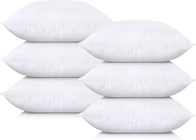 Utopia Bedding Throw Pillows (Set of 6, White), 12 x 20 Inches Pillows for Sofa, Bed and Couch Decorative Stuffer Pillow