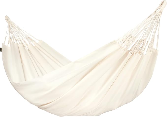 LA SIESTA Brisa Classic Hammock, Handmade, Weather-Resistant, Tear-Resistant Hammock for Indoor & Outdoor Relaxation, Size-Double - Vanilla