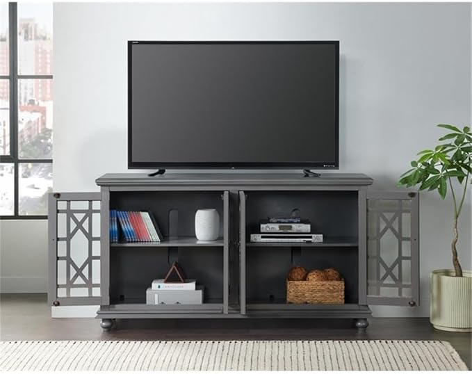 Martin Svensson Home Elegant TV Stand, 63" W x 35" H, Grey