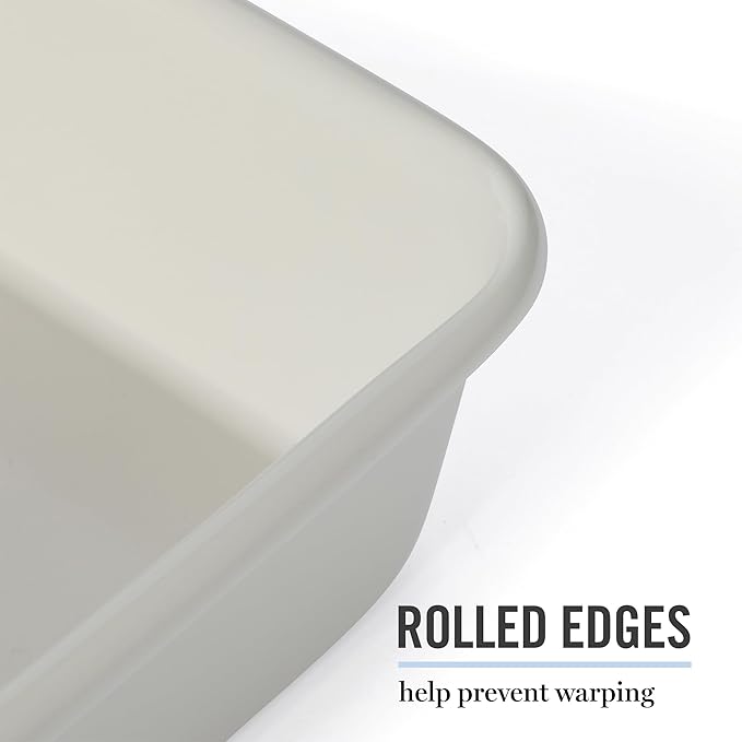 Martha Stewart Gallen 13 x 9 Inch Rectangular Nonstick Carbon Steel Cake/Baking Pan- Cool Grey