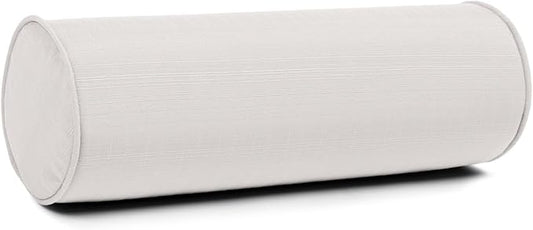 Sherry Kline Sunrise Indoor/Outdoor Neck Bolster Corded Edge Filled Pillow Eggshell 6"x18" Set of 2