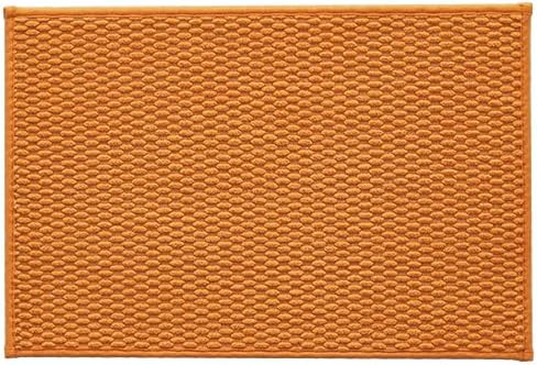 Bathroom Rugs Non Slip Washable, Super Absorbent Thin Bath Mat Small Quick Dry Low Pile Bathroom Rug, Orange 16"x24"