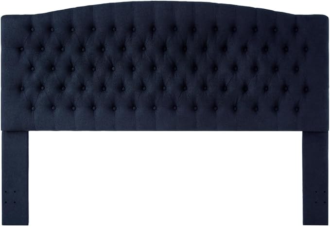 24KF Boucle Upholstered Tufted Button King Headboard and Comfortable Fashional Padded King/California King Size headboard,6025-K-Boucle-Navy Blue