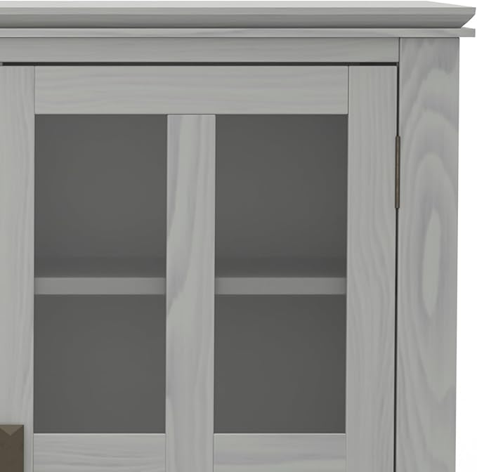 SIMPLIHOME Artisan SOLID WOOD 53 inch Wide Contemporary TV Media Stand in Fog Grey For TVs up to 60 inches for the Living Room and Entertainment Center