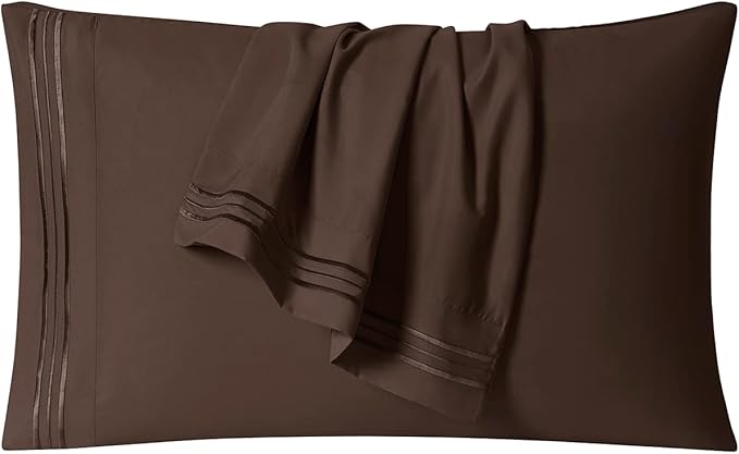 Clara Clark Bed Sheets, Premier 1800 Series 4 Piece Bed Sheet Set, Deep Pocket, Wrinkle, Fade, Stain Resistant, Luxury Soft Bedding Sheets & Pillowcases, Twin, Chocolate Brown