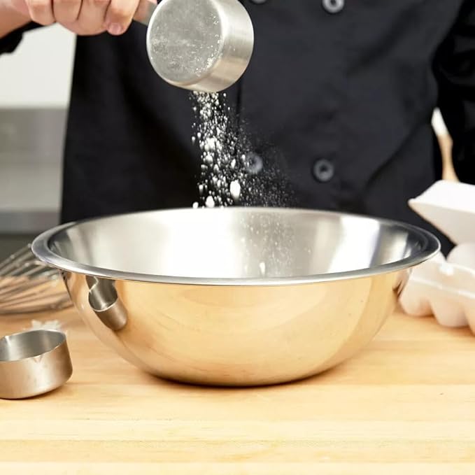 Stainless Steel 20 QT Mixing Bowl | Home & Commercial Quality | Flat Bottom | Cooking, Baking, Meal Prep [1PK]