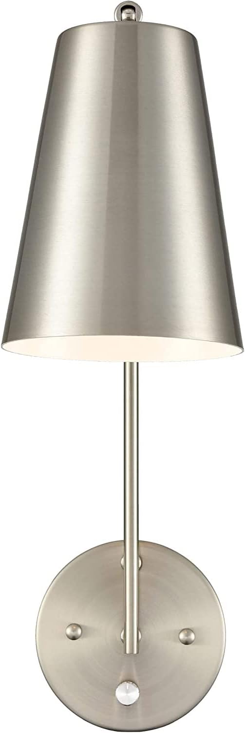DANSEER Modern Plug in Wall Sconce with Cord Set of 2 Brushed Nickel Wall Light