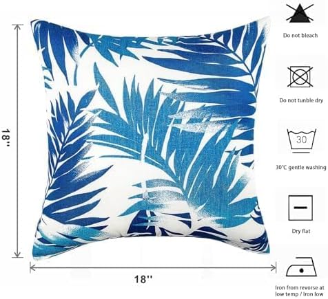 Outdoor Throw Pillows - Decorative Pillows with Insert Included Set of 2 Outdoor Pillows for Patio Furniture 18x18 Inch