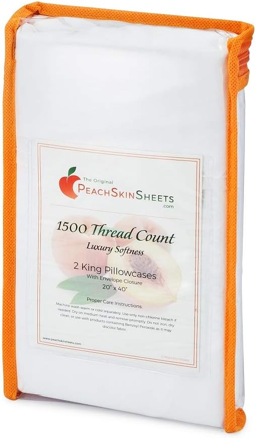 PeachSkinSheets Night Sweats: The Original 1500tc Soft King Pillowcase Set Beach Blue