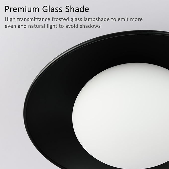 Soft Black 15in Semi Flush Mount Ceiling Light Fixture, Bowl Lampshade Style Vintage Close to Ceiling Light Fixture, Modern Flush Mount Light for Bedroom, Entryway, Corridor, Room Decor Lamp