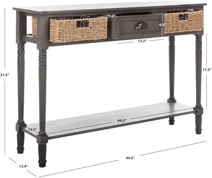 SAFAVIEH American Homes Collection Winifred Grey Wicker Console Table with Storage