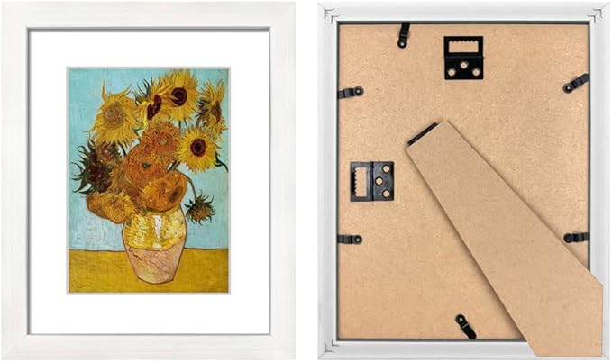 8x10 Picture Frame Set of 6 with Real Glass for Pictures 5x7 with Mat or 8x10 Without Mat, Wall or Tabletop Gallery Photo Frames White