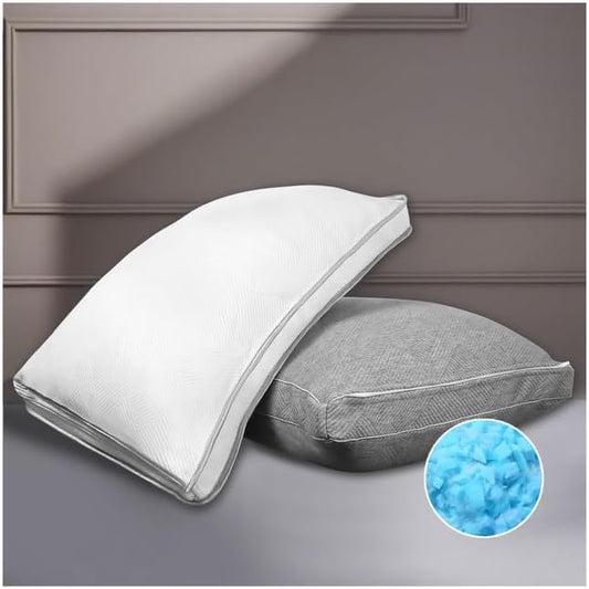 Side Sleeper Pillow, Adjustable Shredded Memory Foam Pillows, Neck Support Pillow Standard Size 2 Pack, Firm & Soft CertiPUR-US Certified, Great Gift Better Sleep （20x26）