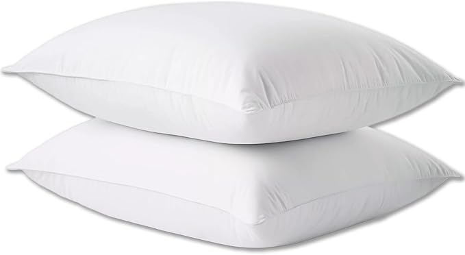 Hotel Collection Bed Pillows Queen Size Set of 2 Back Sleeper Pillow for Adults Stomach Kids Side Sleeping Medium Soft Plush Fluffy White 20x30 inches