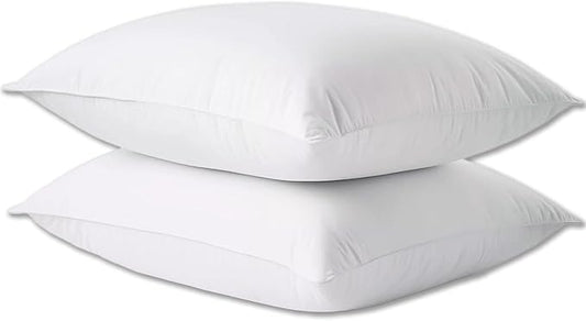 Hotel Collection Bed Pillows Standard Size Set of 2 Back Sleeper Pillow for Adults Stomach Kids Side Sleeping Medium Soft Plush Fluffy White 20x26 inches