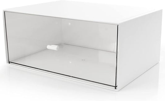 Desk Drawer Organizer, Stackable Storage Drawers, Plastic White Desk Organizers Great for Makeup Storage Bathroom Organization Accessories Etc - Large 1 Drawers (White)