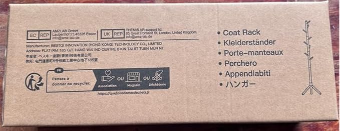 Pipishell Coat Rack Sturdy Wooden Coat Rack Stand, Adjustable Coat Tree, Free Standing Tree Hanger with 4 Sections & 8 Hooks, for Home/Bedroom/Office/Hallway/Entryway