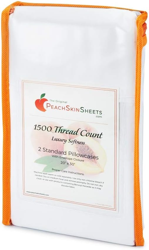 PeachSkinSheets 1500tc Level of Softness Soft Standard Pillowcase Set of 2 - Chocolate