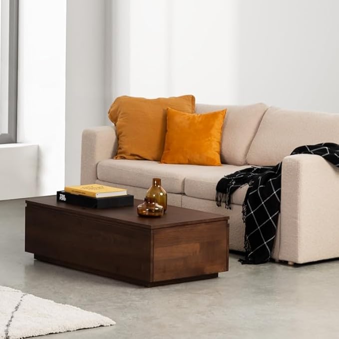 Transformer Table Lift Top Coffee Table with Storage, Modern Coffee Table for Living Room, Home Office & Dining, Space-Saving Small Coffee Desk with Panel Hidden Storage for Transformer Dining Table