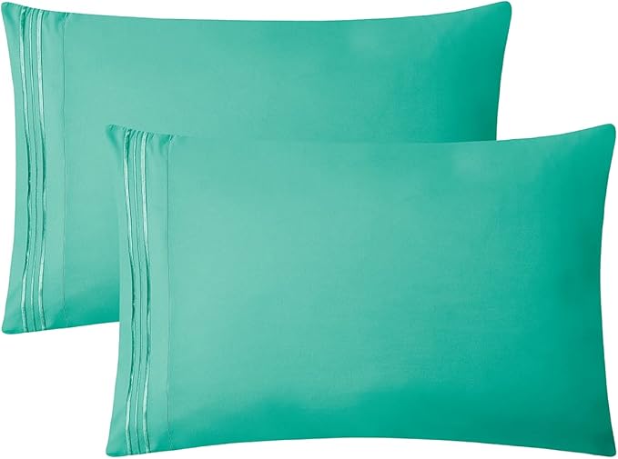 Clara Clark Bed Sheets, Premier 1800 Series 4 Piece Bed Sheet Set, Deep Pocket, Wrinkle, Fade, Stain Resistant, Luxury Soft Bedding Sheets & Pillowcases, Twin, Mint Green