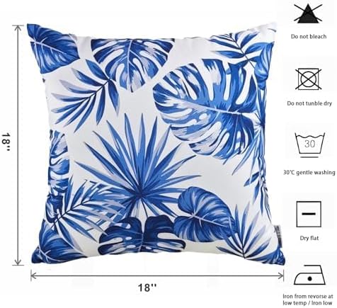 Outdoor Throw Pillows - Decorative Pillows with Insert Included Set of 2 Outdoor Pillows for Patio Furniture 18x18 Inch