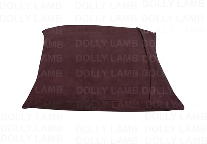 D DOLLY LAMB Lambskin Leather Pillow Cover - Sofa Cushion Case - Decorative Throw Covers for Living Room & Bedroom, 20x20 Inches - Brown Pack of 1